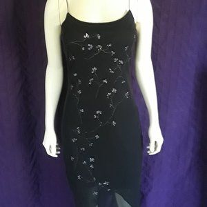 Black Bling Floral Vine Dress